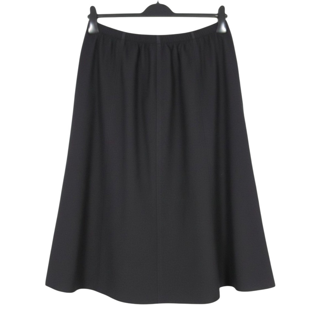 MATCH POINT Midweight LINEN Black ELASTIC WAIST Paneled A-LINE SKIRT Sz M